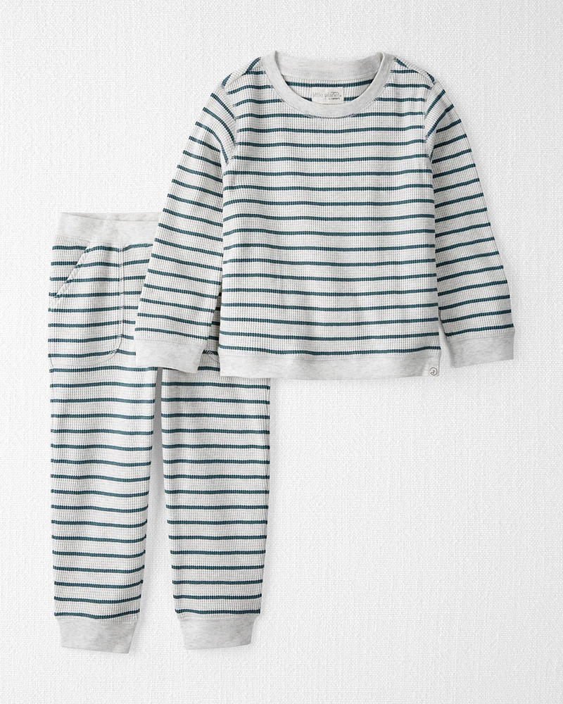 Toddler Waffle Knit Set Made with Organic Cotton Stripes