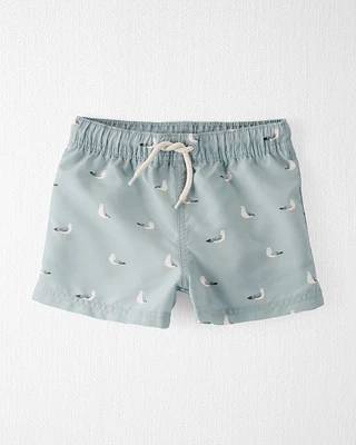 Toddler Recycled Seagull-Print Swim Trunks