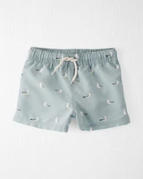 Toddler Recycled Seagull-Print Swim Trunks