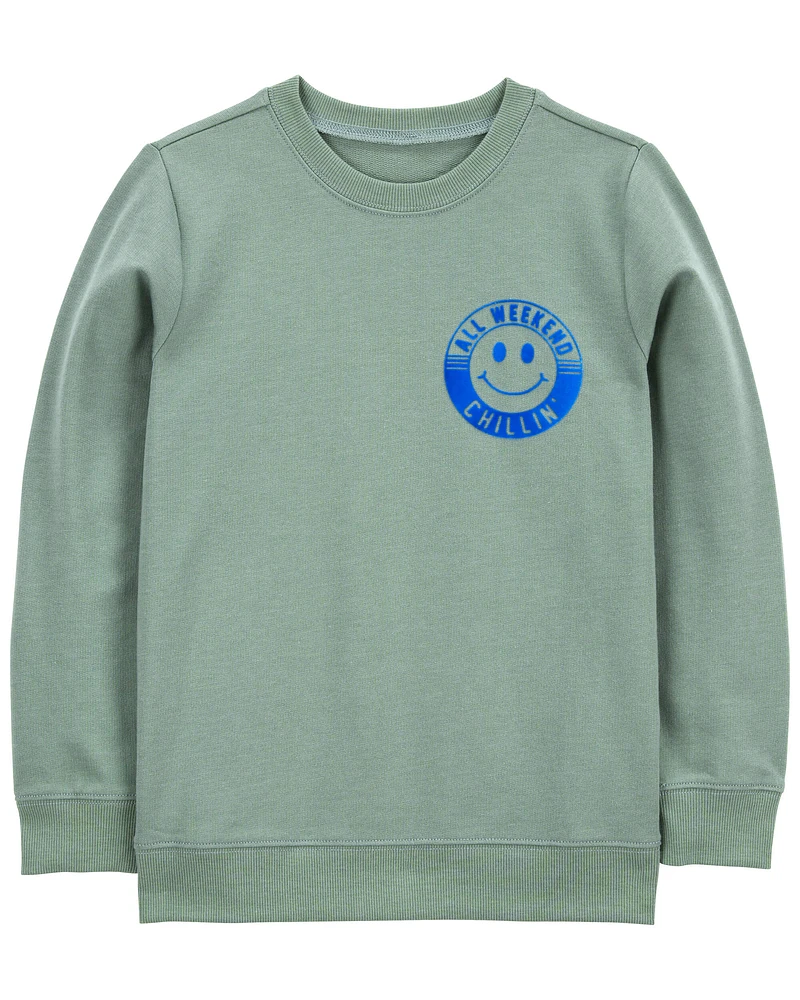 Smiley Face Pullover Sweatshirt
