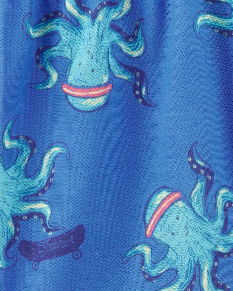 Toddler 2-Piece Octopus Print Loose Fit Pyjamas