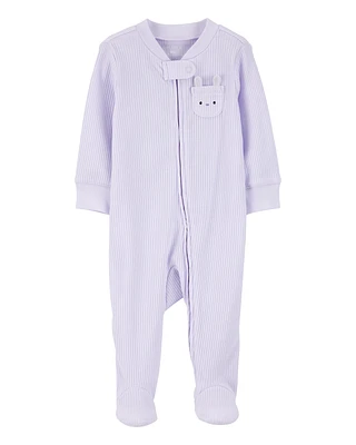 Baby Bunny 2-Way Zip Ribbed Sleeper pyjamas