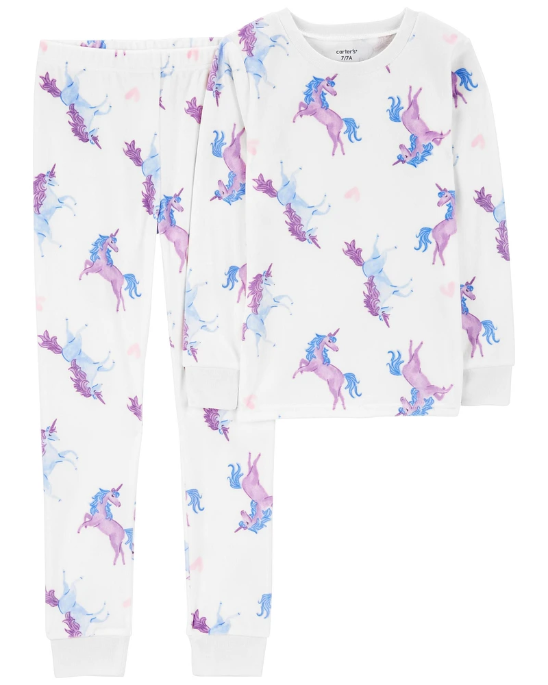 Kid 2-Piece Fuzzy Velboa Unicorn Pyjamas