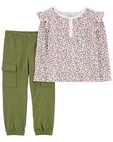 2-Piece Floral Top & Pant Set