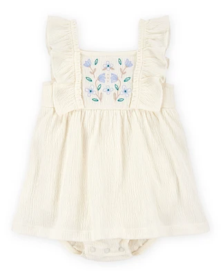 Baby Floral Flutter Bodysuit Dress