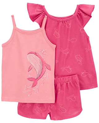 3-Piece Whale Loose Fit Pyjamas