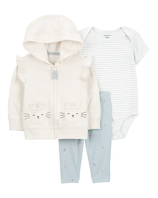 Baby 3-Piece Cardigan, Bodysuit & Pants Set