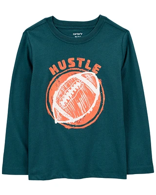 Toddler Hustle Football Graphic Tee