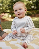 Baby 2-Piece Striped Pant Set - Blue/Ivory