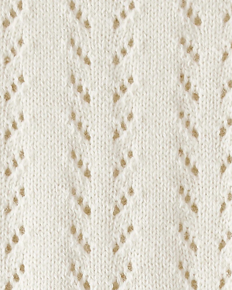 Baby Girl Organic Cotton Pointelle Romper