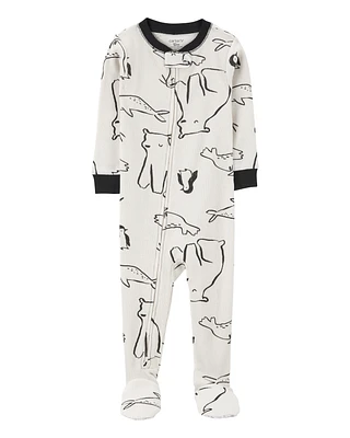 Baby 1-Piece Arctic Animal Print Footie Pyjamas