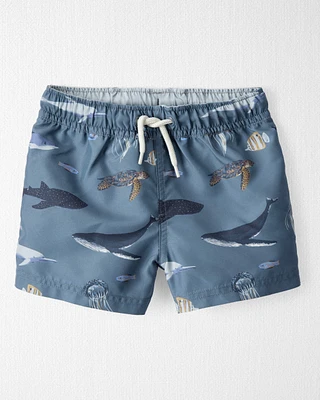 Toddler Recycled Ocean-Print Swim Trunks