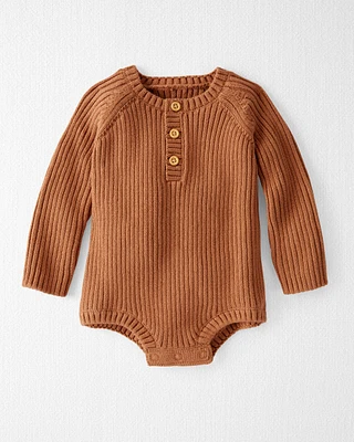 Baby Organic Cotton Rib Sweater Knit Bubble