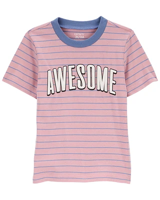 Toddler Awesome Striped Graphic Tee