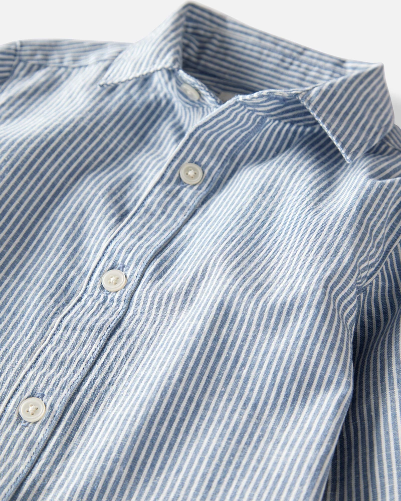 Toddler Boy Button-Front Shirt Made with Organic Cotton