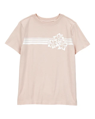 Kid Floral Short-Sleeve Graphic Tee - Khaki