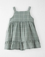 Organic Cotton Gauze Plaid Dress