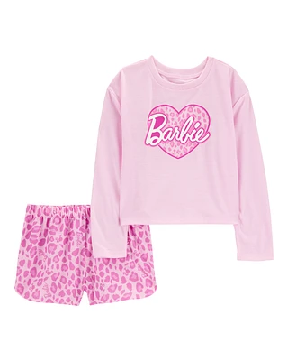 Kid Barbie Loose-Fit 2-Piece Pyjamas - Pink
