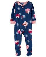 1-Piece Hot Cocoa Fleece Footie Pyjamas