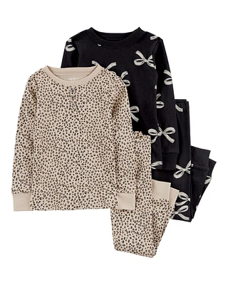 Baby 4-Piece Leopard 100% Snug Fit Cotton Pyjamas