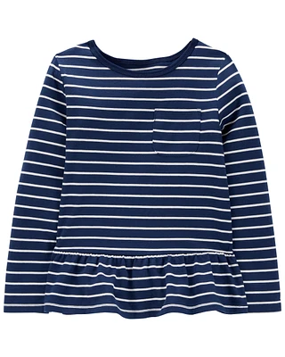 Kid Striped Peplum Top