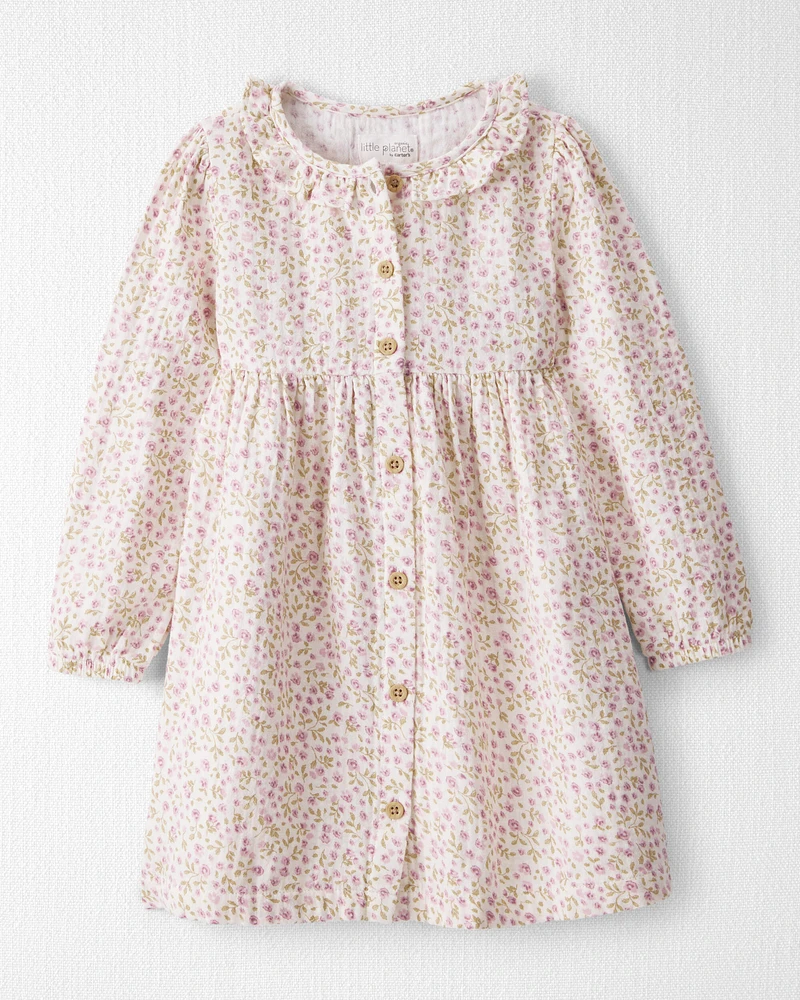 Toddler Organic Cotton Dress Botanic Muse Print