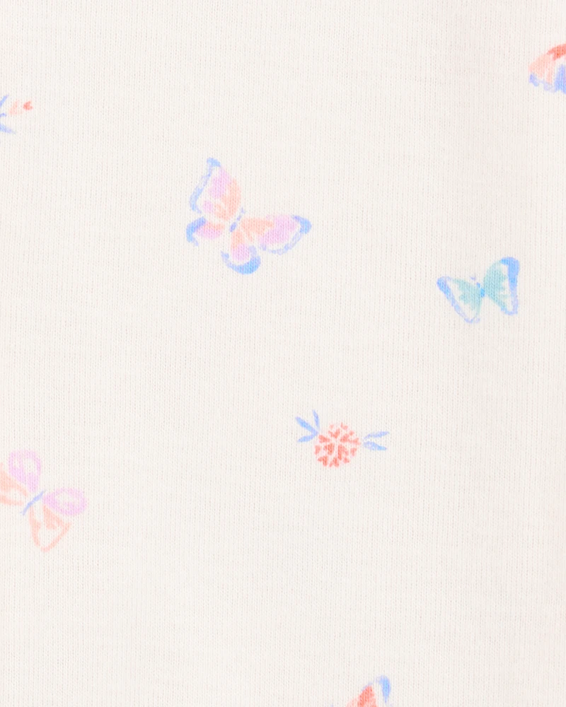 Toddler 1-Piece Butterfly 100% Snug Fit Cotton Romper PJs
