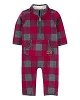 Baby Plaid Fleece Jumpsuit