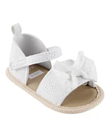 Baby Eyelet Sandals - White