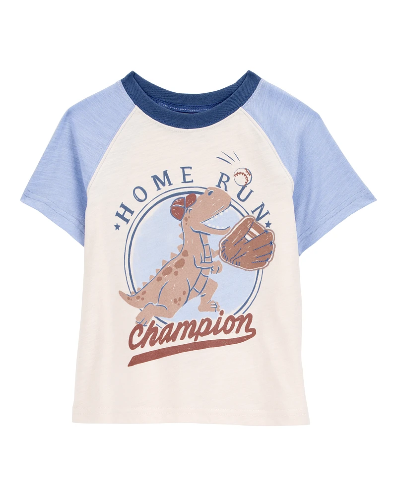 Baby Dinosaur Baseball Short-Sleeve Tee