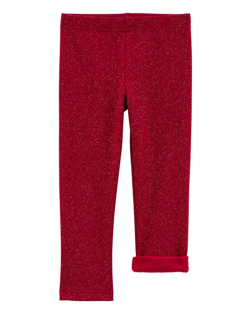 Toddler Glitter Cozy Fleece Leggings