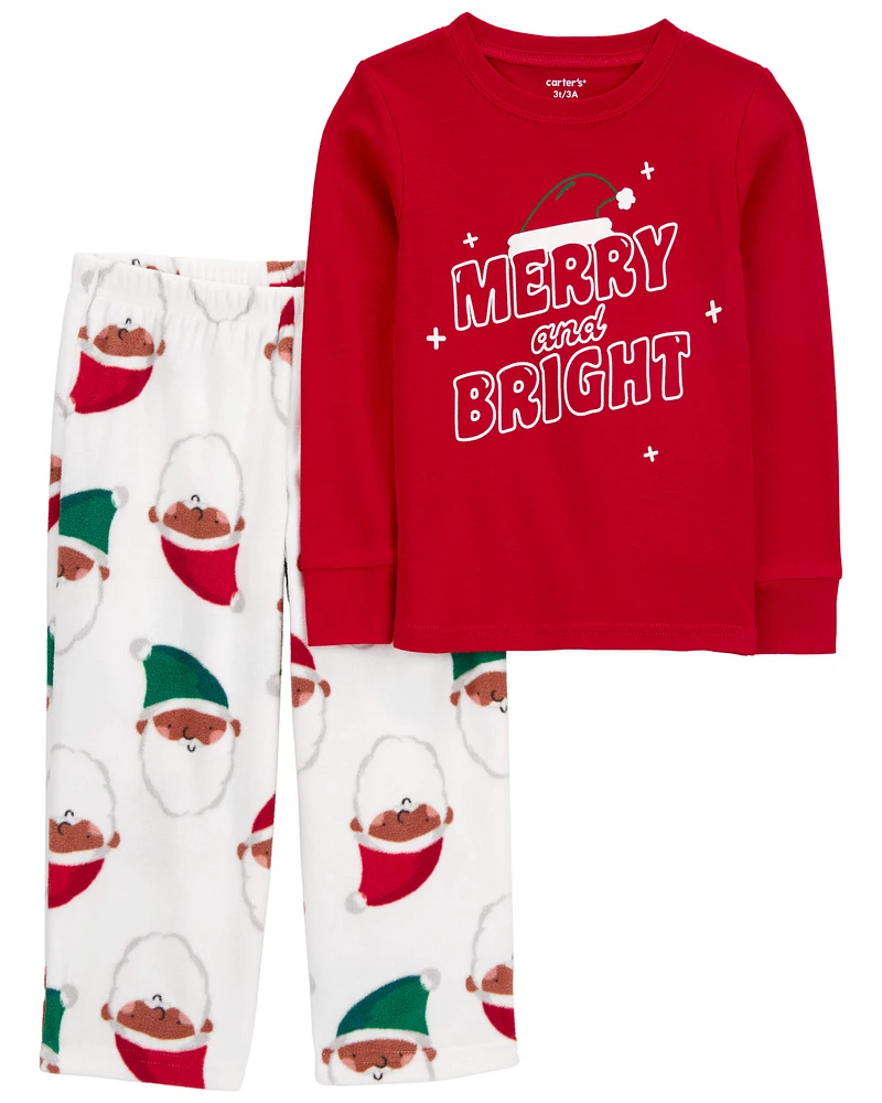 Toddler 2-Piece Merry and Bright Cotton & Fleece Pyjamas