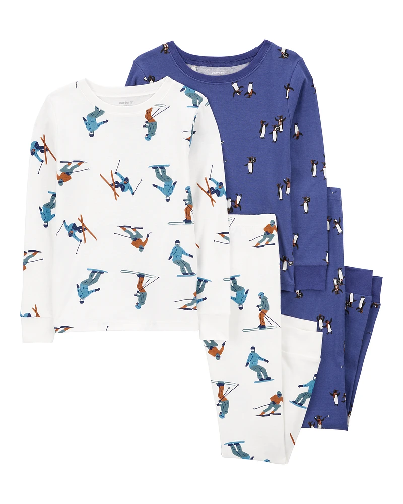 Kid 4-Piece Penguin 100% Snug Fit Cotton Pyjamas