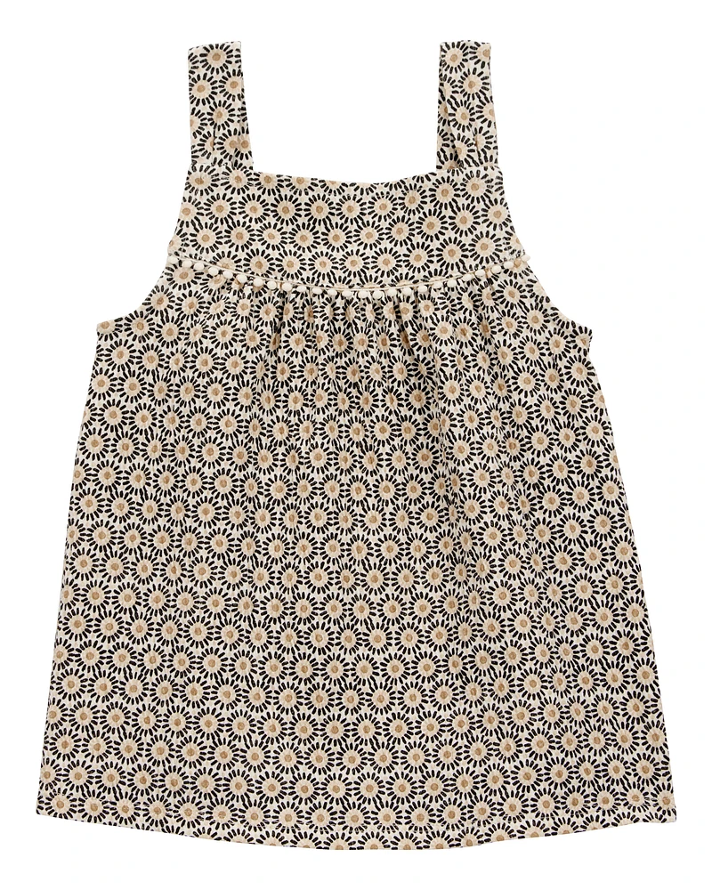 Toddler Floral Crinkle Jersey Tank