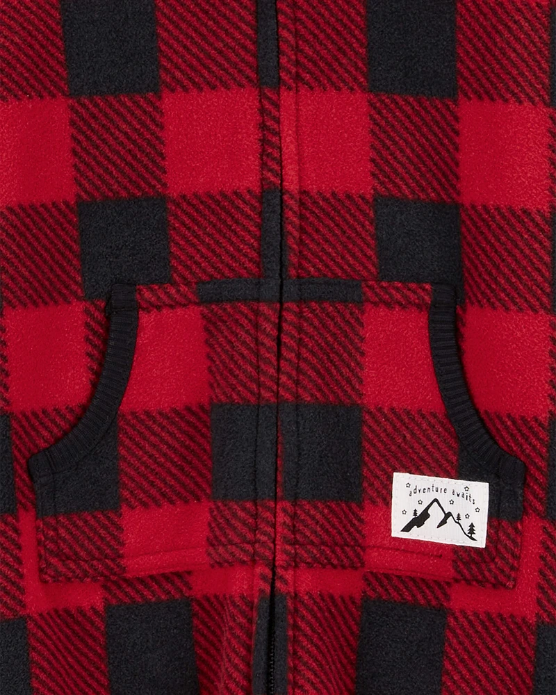 1-Piece Buffalo Check Jumpsuit