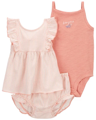 Baby 3-Piece Striped Little Short Set