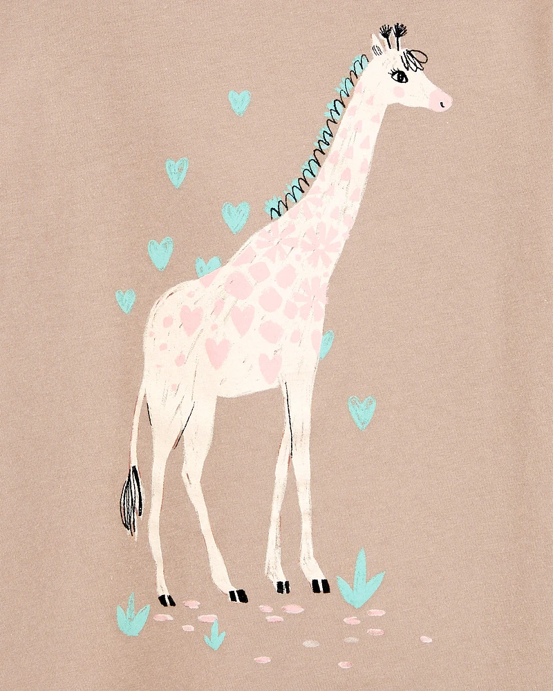 Kid Giraffe Cotton Blend Graphic Tee