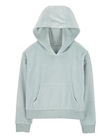 Kid Cropped Velour Hoodie