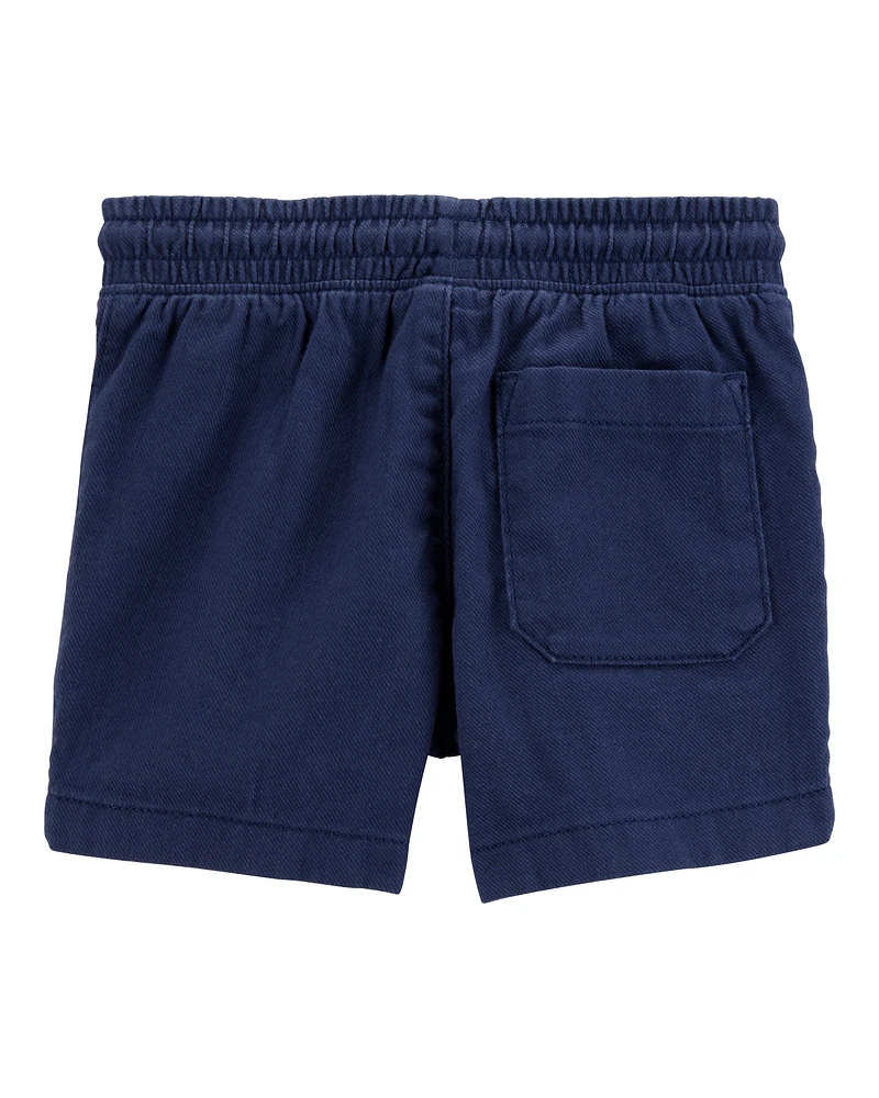Baby Pull-On Twill Shorts - Navy