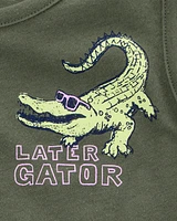 Toddler Alligator Graphic Tank - Green