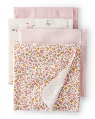 Baby 4-Pack Floral Receiving Blankets