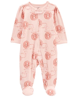 Lion 2-Way Zip Cotton Blend Sleeper Pyjamas