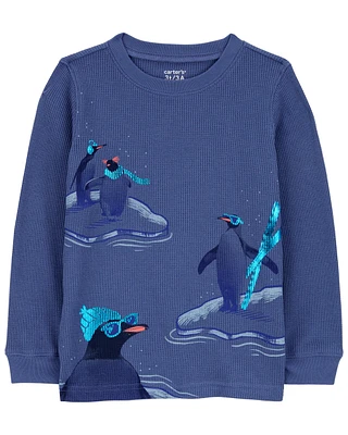 Toddler Penguin Thermal Graphic Tee