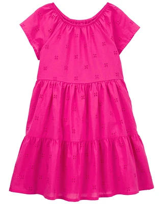 Kid Eyelet Tiered Dress