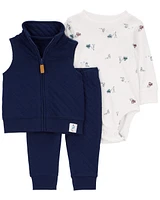 3-Piece Quilted Little Vest Set