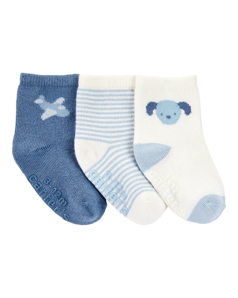 Baby 3-Pack Puppy Ankle Socks