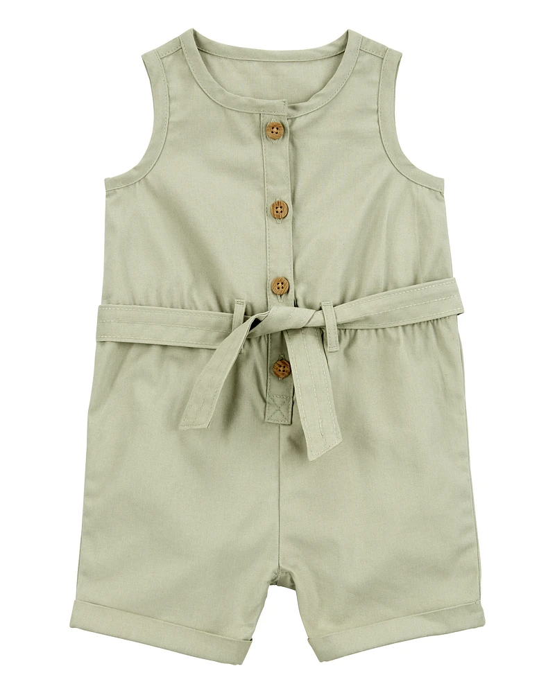 Baby Sleeveless Canvas Romper