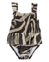 Baby 2-Pack Zebra 1-Piece Swimsuit & Cover-Up Set