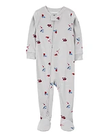 Baby Heart Print Valentine's Day Cotton 1-Piece Pajamas