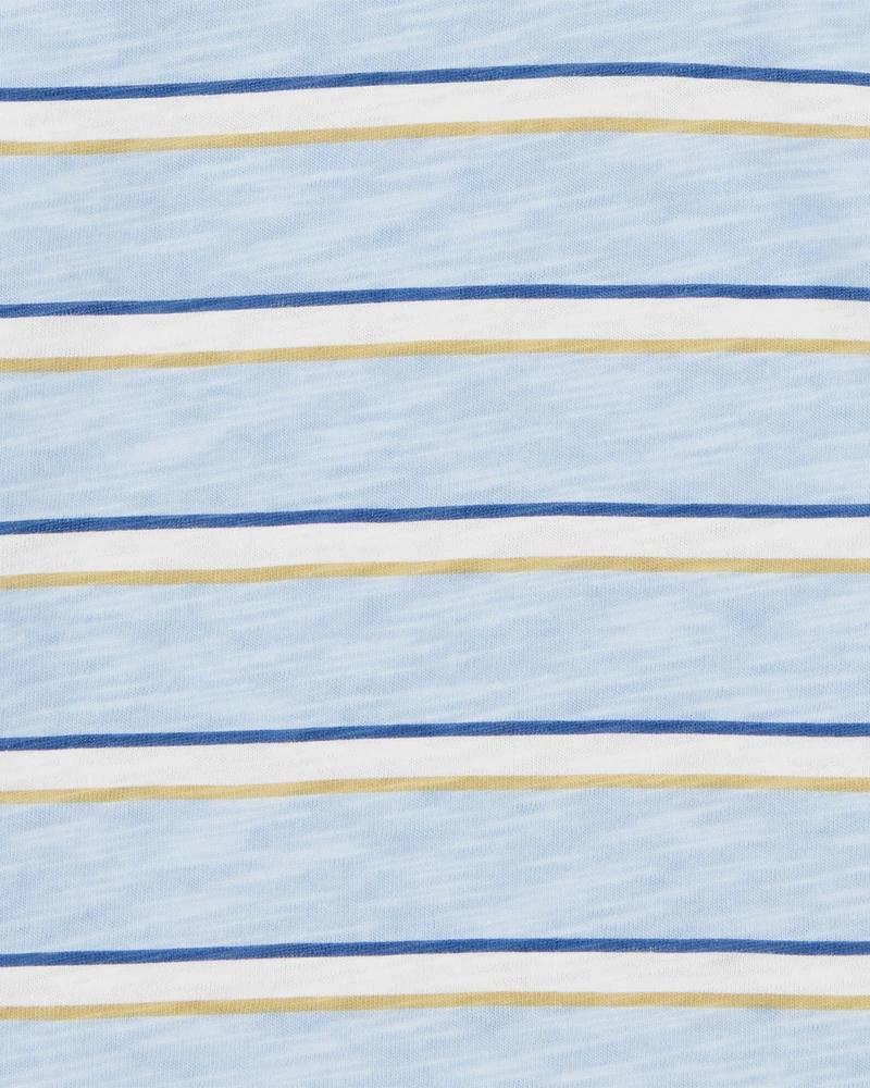 Kid Striped Knit Short-Sleeve Henley